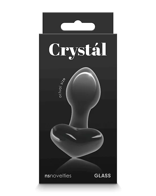 Crystal Heart Butt Plug - Black