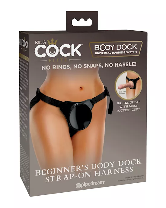 King Cock Elite Beginner's Body Dock Strap On Harness - Black