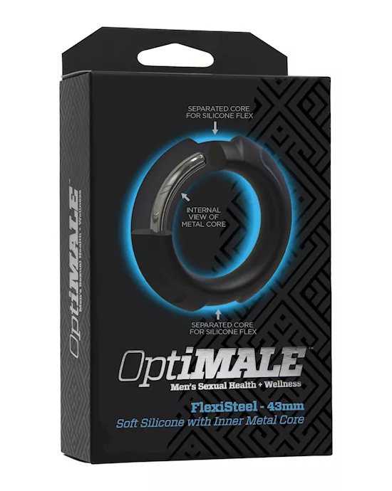 OptiMale FlexiSteel Cock Ring - 43mm Black