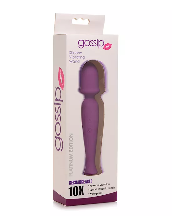 Curve Toys Gossip Silicone Vibrating Wand 10x - Violet