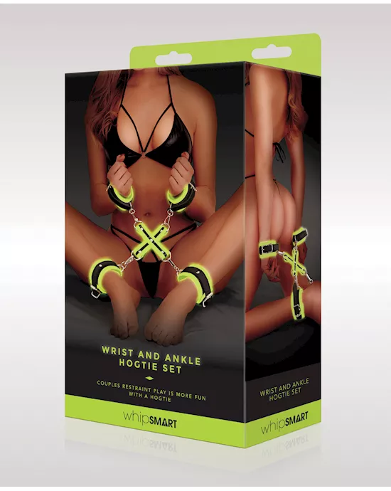 WhipSmart Glow in the Dark Wrist & Ankle Hogtie Set - Green