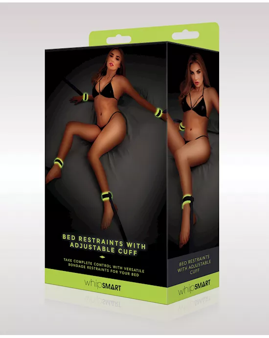 WhipSmart Glow in the Dark Bed Restraints w/Adjustable Cuffs - Green