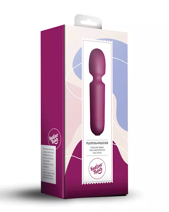 SugarBoo Playful Passion Wand Vibrator - Burgundy