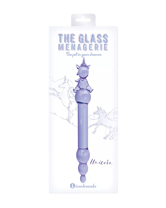 Glass Menagerie Unicorn Glass Dildo - Purple
