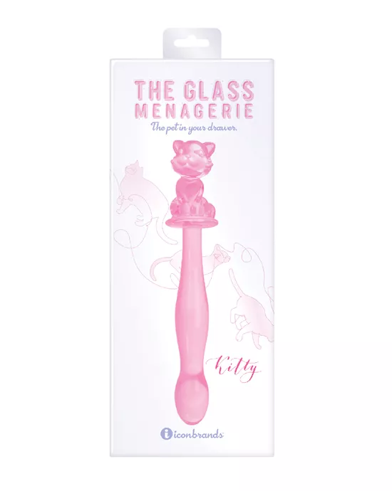 Glass Menagerie Kitty Glass Dildo - Pink