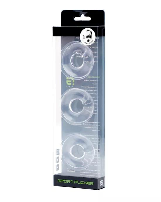 Sport Fucker Chubby Cockring Pack of 3 - Clear