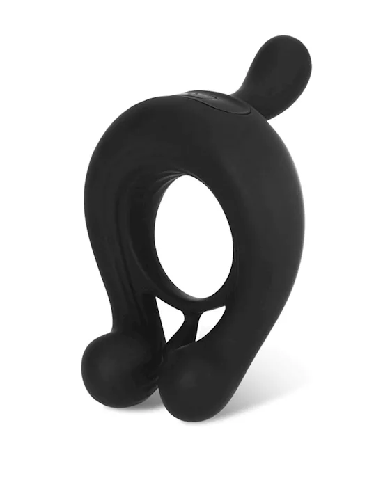 Kairos Vibrating Cock Ring w/ 3 Bullets - Black