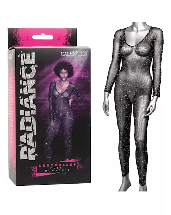 Radiance Crotchless Full Body Suit Black O/S