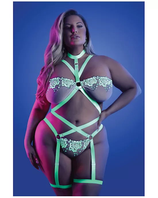 Glow Night Vision Glow In the Dark Gartered Teddy QN