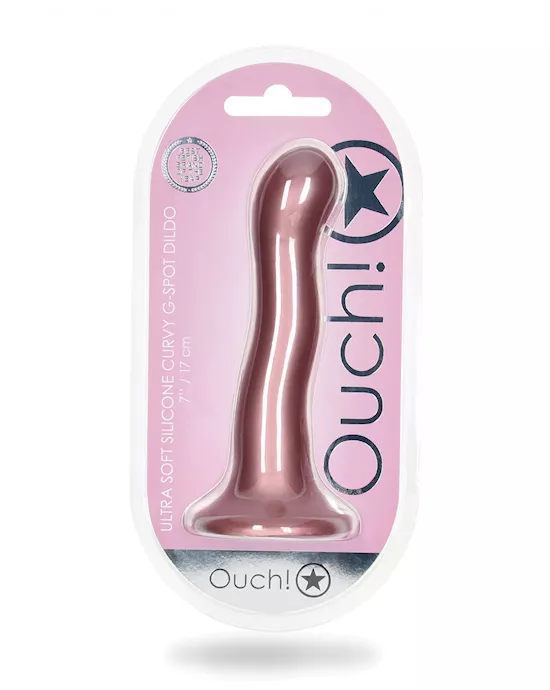 Shots Ouch 7" Curvy G-Spot Dildo - Rose Gold