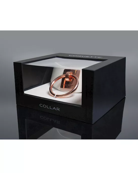 Pleasure Collection Adjustable Collar - White/Rose Gold