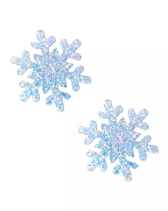 Neva Nude Glitter Snowflake Pasties - White O/S