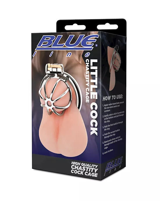 Blue Line Little Cock Chastity Cage