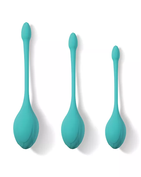 Bluebell Floral 3 Size & Weight Kegel Ball Exercise Set - Blue