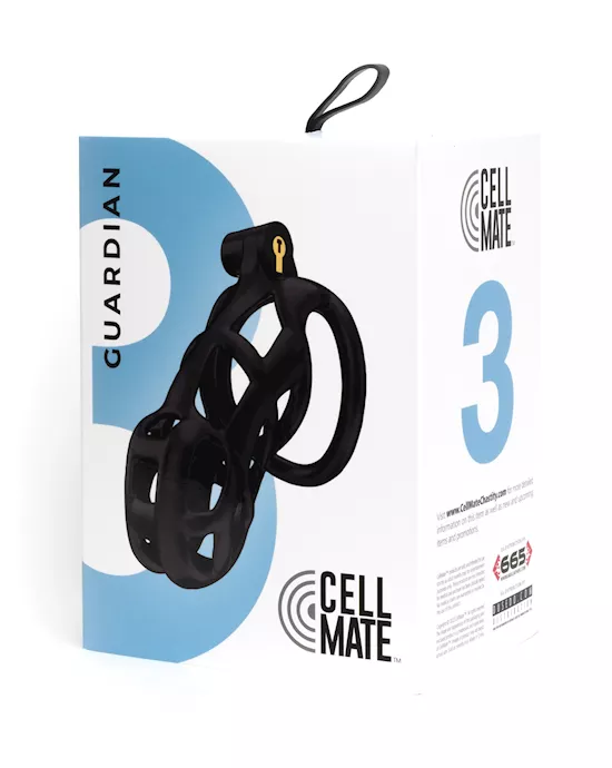 Sport Fucker Cellmate Guardian Chastity Cage - Size 3 Black