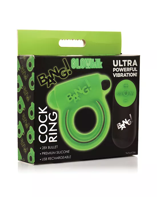 Bang! Glow in the Dark 28X Remote Controlled Cock Ring