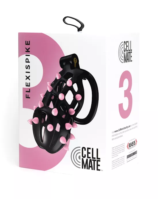 Sport Fucker Cellmate FlexiSpike Chastity Cage - Size 3 Black/Pink