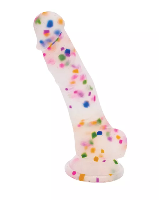 Natalie's Toy Box Cock-A-Palooza Confetti Silicone Suction Dildo