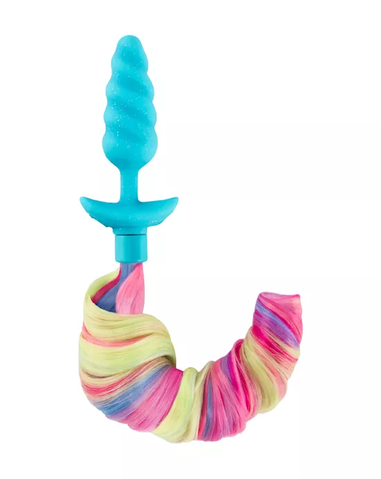 B Vibe Unicorn Tail Vibrating Butt Plug