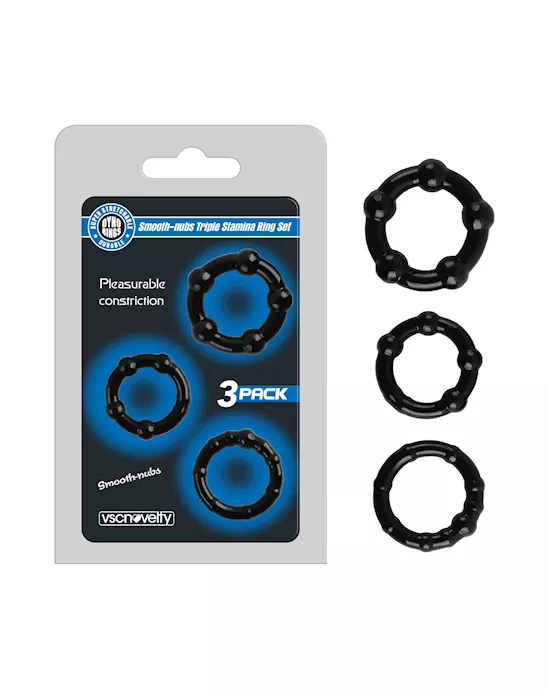 Smooth-nubs Triple Stamina Ring Set