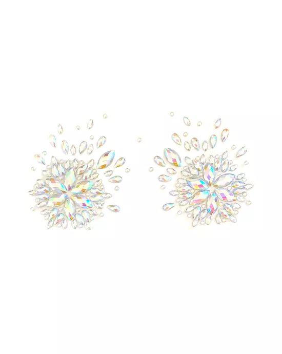 Winterfell Clear Iridescent Crystal Jewel Nipple Cover Pasties