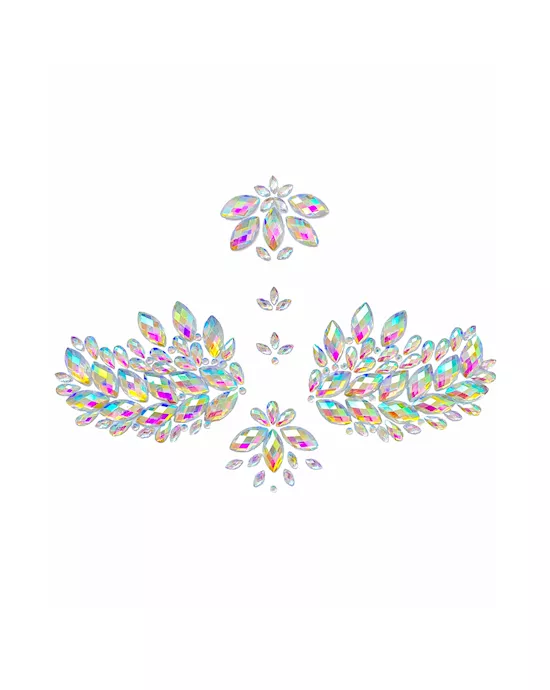 Eve Clear Iridescent Crystal Jewel Nipple Sticker Crop Top