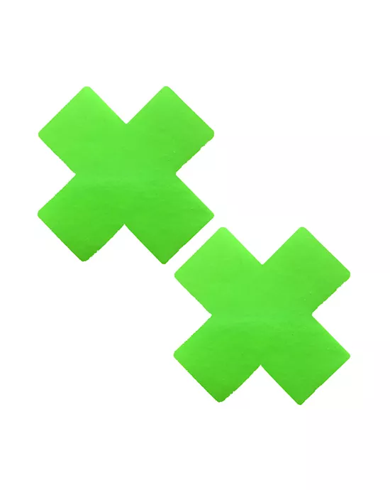 Apple Fruitella Neon Green Wet Vinyl Blacklight X Factor Nipple Cover Pasties