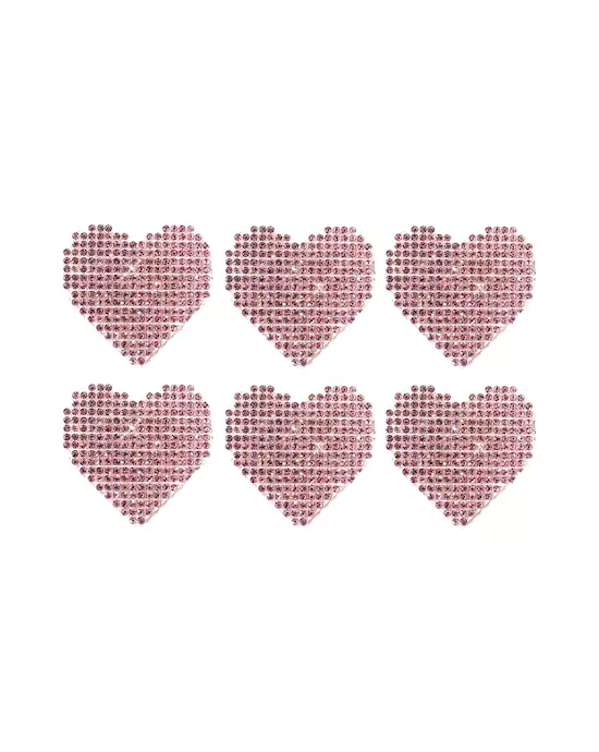 Pink Razzle Dazzle Crystal Jewel Sparkle I Heart U Body Stickers 6pk