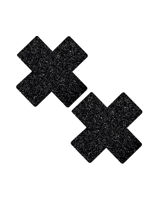 Black Malice Glitter X Factor Nipple Cover Pasties