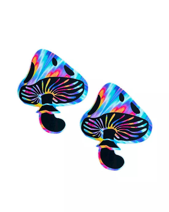 Aztec Rave Mutlicolor Blacklight Toadstool Nipple Covers