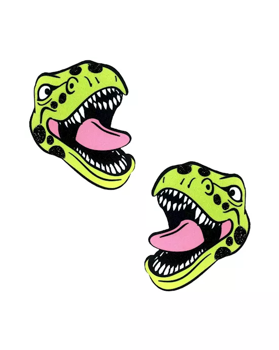 Sexy T-rexy Green Dinosaur Nipple Cover Pasties