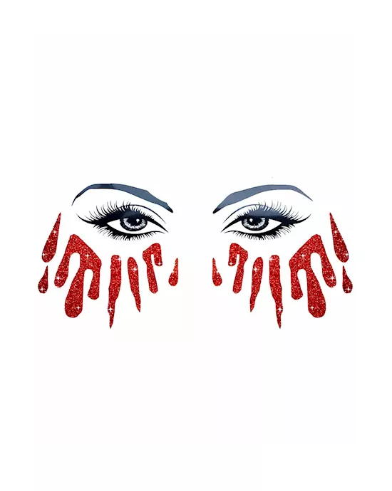 Bloody Awesome Glitter Tears Face Sticker