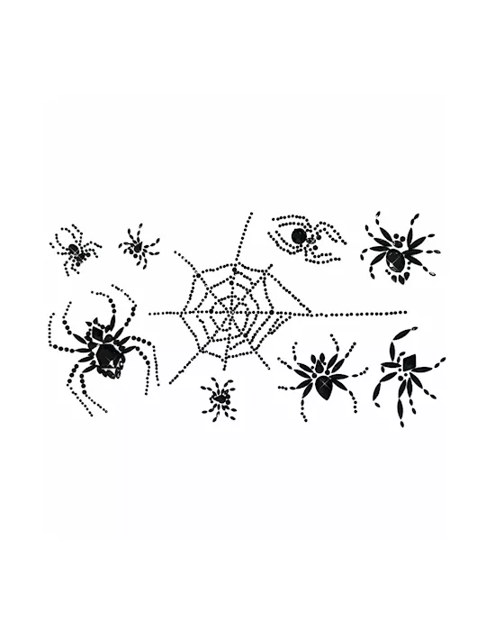 Wednesday's Wonders Black Widow Crystal Spider Body Stickers