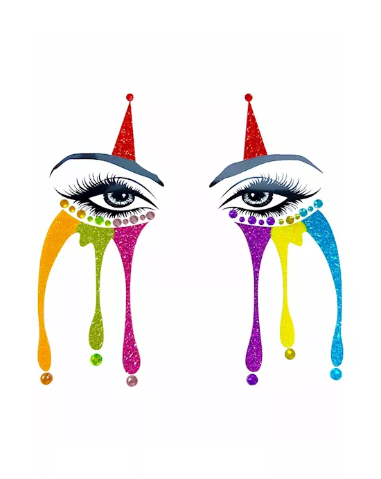 Clowning Around Glitter Face Sticker