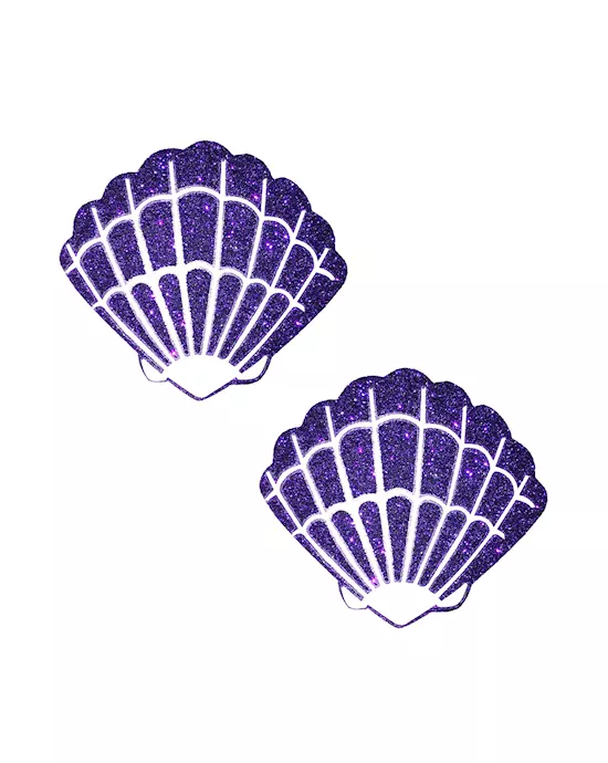 Purple Rain Glitter Mermaid Shell Nipple Cover Pasties