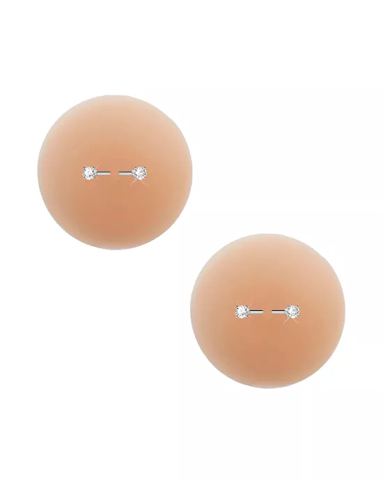 Peek-A-Boo Piercing Bling Reusable Silicone Nipple Pasties