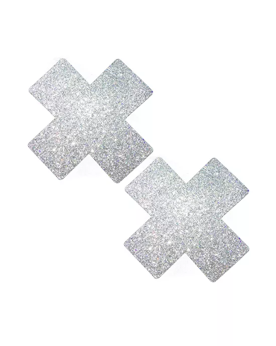 Silver Pixie Dust Glitter X Factor Nipple Cover Pasties