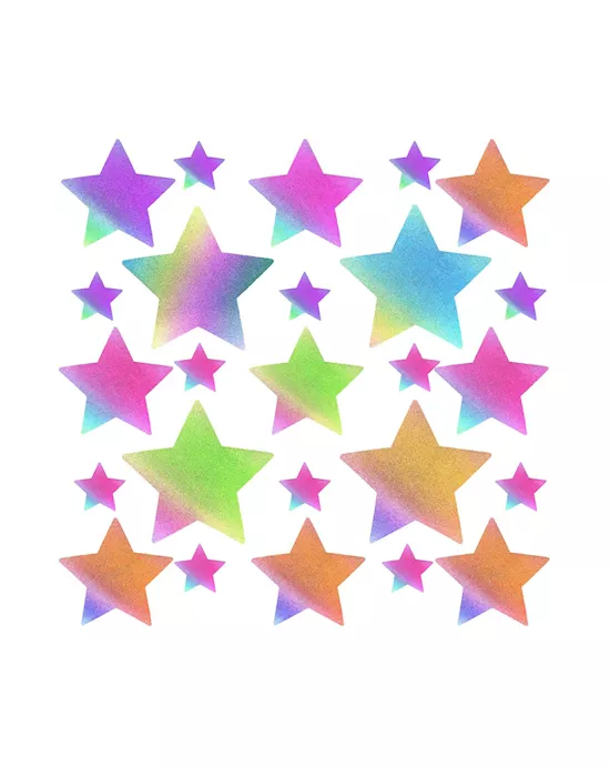 Rainbow Reflective Grey Starry Nights Nipple Sticker Crop Top