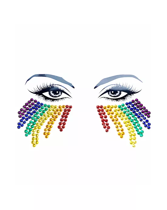 Rainbow Tears Multicolor Crystal Face Jewels