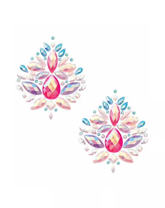 Blinging Barbae' Pastel Iridescent Crystal Jewel Nipple Cover Pasties