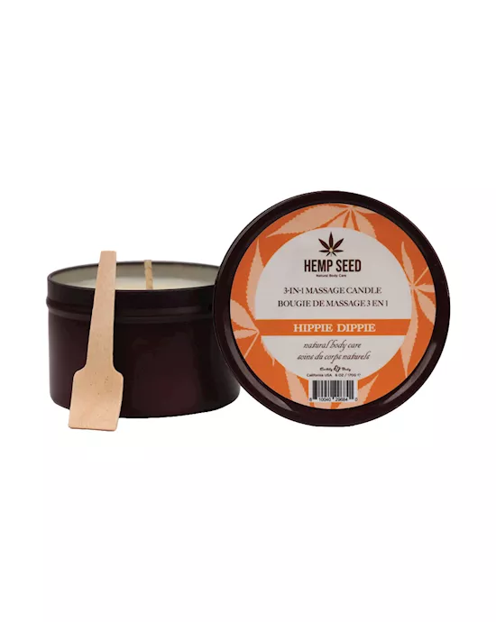 Hemp Seed 3 In 1 Massage Candle Hippie Dippie (Toasted Coconut, Sparkling Cashmere, Sandalwood)