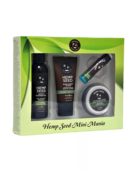 Hemp Seed Mini Mania Guavalava (Guava & Blackberry) Scented Lotion Kit 4 Piece Set