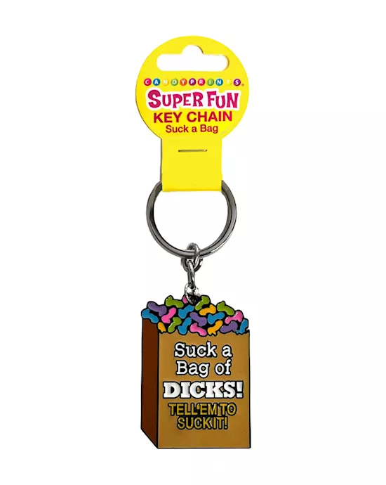Super Fun Key Chain Suck A Bag Novelty Keychain