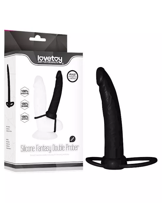 Anal Indulgence Collection Silicone Fantasy Double Prober Anal Dong & Cock Ring
