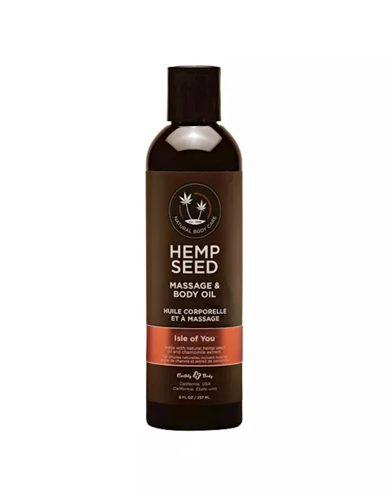 Hemp Seed Massage & Body Oil Isle Of You Coconut Water, Citrus & Vanilla Scented 237ml
