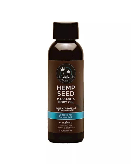 Hemp Seed Massage & Body Oil Sunsational Italian Bergamot, Juniper Berries & White Wood Scented 59ml