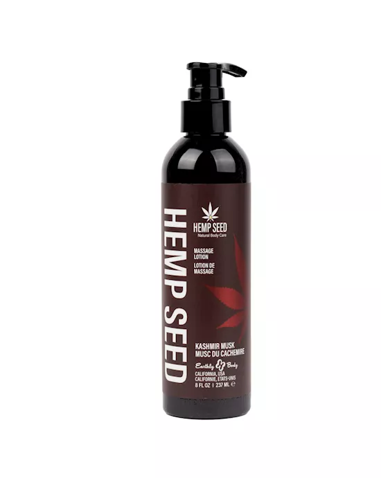 Hemp Seed Massage Lotion Kashmir Musk Brandy, Jasmine, Cedarwood Musk Scented 237ml