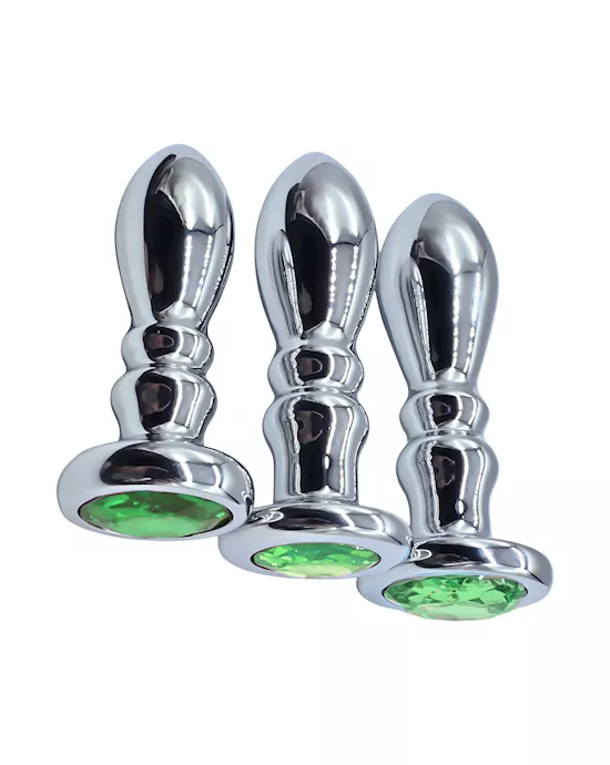 Flanged Gem Anal Plug Set