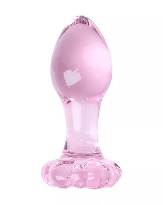 Lucent Rose Gem Glass Butt Plug