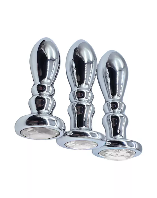 Flanged Gem Anal Plug Set